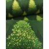 mintás pamutvászon /aranyozott fenyőfák (fa 14.5cm×8.5cm) /sötétzöld