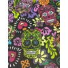 mintás pamutvászon /mexikói koponyák (türkizkék calavera 4.9cm×7.8cm) /fekete