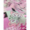 kevertszálas mintás vászon /patchwork Csillogó pillangók (ezüst testű pillangó 4.5cmx5.5cm) /rózsaszín-menta patchwork
