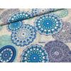 mintás LONETA vastag vászon/szürke-türkiz mandala(nagy mandala18cm*19,5cm)