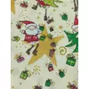 kevertszálas mintás vászon /karácsonyi ajándékozás (mikulás fenyőfával 6cm×9.8cm) /vajszínű