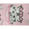 mintás pamutvászon /szerelmes pandák (pandapár esernyővel 15cm×14cm) /rózsaszín