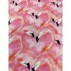 mintás pamutvászon /szerelmes flamingók (flamingó szív 8,5cm×8cm) /rózsaszín