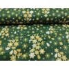mintás pamutvászon /karácsonyfák és csillagok (karácsonyfa alakzat 7.5cm×11cm) /arany-zöld