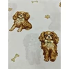 mintás pamutvászon /spánielek (ülő kutya 7,2cm×8,5cm) /fehér