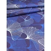 mintás pamutvászon /ginko biloba levelek (legnagyobb levél 35cm×61cm) /sötétkék /220cm széles