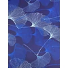 mintás pamutvászon /ginko biloba levelek (legnagyobb levél 35cm×61cm) /sötétkék /220cm széles