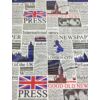 mintás LONETA vastag vászon /angliai hírek (Westminster-palota 17cm × 11cm) /fehér