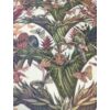 mintás LONETA vastag vászon DIGITAL PRINT /egzotikus virágok kolibrivel (bromélia) /fehér