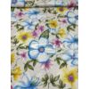 mintás LONETA vastag vászon /óriás színes virágok (lila közepű kék virág 22cm×21.7cm) /világos drapp