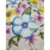 mintás LONETA vastag vászon /óriás színes virágok (lila közepű kék virág 22cm×21.7cm) /világos drapp