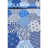mintás microfiber /mintás patchwork (hatszög 13.5cm×12.2cm) /fehér-kék