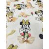 elasztikus mintás pamut jersey DIGITAL print /arany ruhás Minnie egér virágcsokorban (Minnie növénnyel 11cm×7cm) /fehér