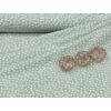 elasztikus mintás pamut jersey GOTS minősítéssel /apró fehér geomatriai alakzatok (legnagyobb minta 7mm) /menta