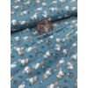 elasztikus mintás pamut jersey DIGITAL print /szerelmes nyuszi és süni (nyuszi és süni szíves keretben 2.7cm×2.2cm) /dusty blue