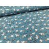 elasztikus mintás pamut jersey DIGITAL print /szerelmes nyuszi és süni (nyuszi és süni szíves keretben 2.7cm×2.2cm) /dusty blue