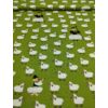 elasztikus mintás pamut jersey DIGITAL print /bárányokat terelő pásztor (ifjú pásztor 5.5cm×6.9cm) /olivazöld