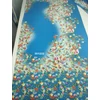 BLOKKOS fürdőruha jersey /virágok (1 blokk 155cm) /óceán kék