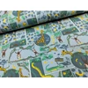 elasztikus mintás pamut jersey /safari (krokodil5,5 cm*2cm) /világoskék