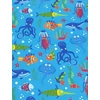 mintás fürdőruha jersey /élet a víz alatt (polip 4.8cm×6cm) /türkizék