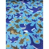 mintás fürdőruha jersey /cápa világ (legnagyobb 9.5cm×4.7cm) /türkizkék