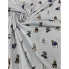 mintás 100% pamut jersey /divatos kutyusok (gördeszkás bulldog 1,7cm×2,1cm) /kék tűpöttyös