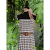 mintás 100% pamut jersey /szürke-rózsaszín kockás (8cm×8cm) /fehér