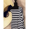 mintás 100% pamut jersey /csíkos (24mm) /farmerkék