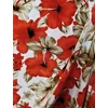 mintás elasztikus hideg jersey /piros-drapp hibiszkuszok (nagy piros virág (10,4cm×9cm) /fehér