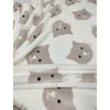 mintás wellsoft /cuki cicafejek (cicafej13,5cm*9,6cm) /törtfehér-mogyoró