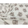 mintás wellsoft /cuki cicafejek (cicafej13,5cm*9,6cm) /törtfehér-mogyoró