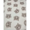 mintás wellsoft /cuki cicafejek (cicafej13,5cm*9,6cm) /törtfehér-mogyoró