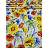 vízlepergetős mintás Sunshine anyag /vadvirágok (margaréta 10,4cm×7cm) /fehér