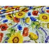 vízlepergetős mintás Sunshine anyag /vadvirágok (margaréta 10,4cm×7cm) /fehér