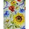 vízlepergetős mintás Sunshine anyag /vadvirágok (margaréta 10,4cm×7cm) /fehér