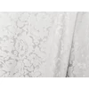 elasztikus jacquard szövet /elegáns virágok /törtfehér