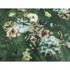 lurex szállal szőtt jacquard szövet /nagy virágok levelekkel (legnagyobb virág feje 12cm×12cm) /sötétzöld
