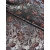 lurex szállal szőtt jacquard szövet /nagy virágok levelekkel (legnagyobb virág 10.5cm×9cm) /rozsdabarna