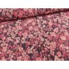 gyűrt jacquard szövet /rózsaszín virágos (legnagyobb virág feje 4cm×3.8cm) /fekete
