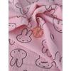 mintás pamut dupla géz /Miffy nyuszi 4,2cm*5,2cm /babarózsaszín