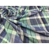 mintás pamut dupla géz /kockás (menta sáv 2,7cm) /menta-kék