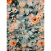 mintás flokon DIGITAL PRINT /nyíló rózsák (kinyílt rózsa 9cm×8,5cm) /jéghegyzöld