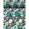vízlepergetős mintás vastag vászon /canvas /menta-drapp kavicsok (mozaikos kavics 6cm×4.5cm) /fekete