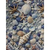 vízlepergetős mintás vastag vászon /canvas /tenger kincsei (nagy tengeri csiga 11,8cm×4,5cm) /világos szürke