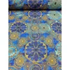 vízlepergetős mintás anyag /gyönyörű mandalák (királykék-arany mandala 10,8cm×10,8cm) /türkiz-királykék