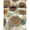 mintás flanell /mandalák (mandala fekete szegéllyel 12cm*12cm) /terrakotta-barna