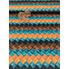 elasztikus mintás plüssvelúr /kötött mintás (narancssárga négyzet 2.5cm×2.5cm) /narancssárga-fekete