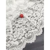 elasztikus bördűrös csipke /kicsi-nagy virágok (legnagyobb virág 5.5cm×6.5cm) /fehér