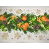 mintás darázs anyag /50cm széles /karácsonyi narancsos asztali dísz (narancs fürt 17.2cm×11.3cm) /fehér