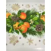 mintás darázs anyag /50cm széles /karácsonyi narancsos asztali dísz (narancs fürt 17.2cm×11.3cm) /fehér